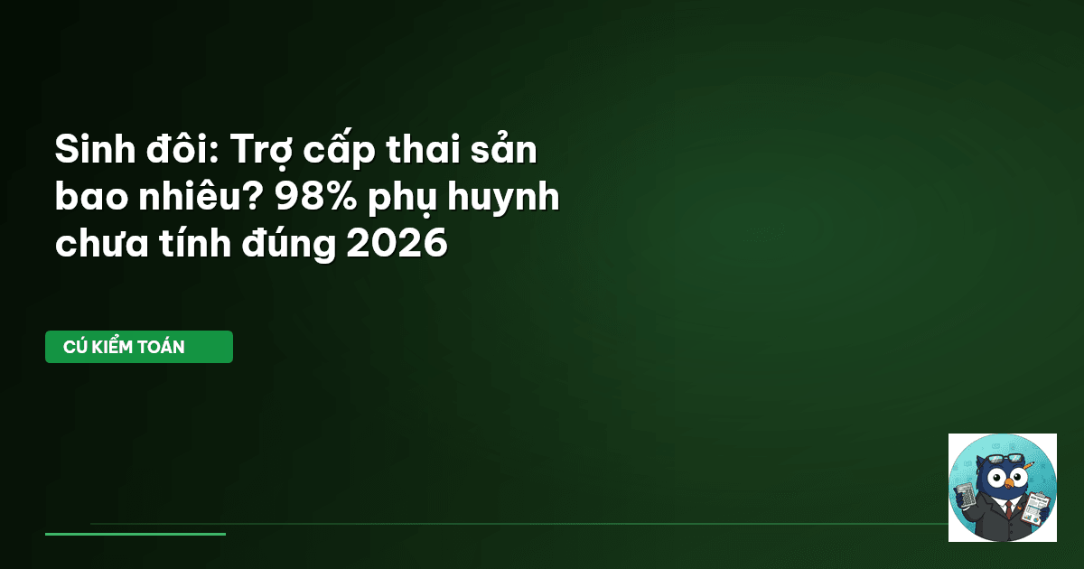 Sinh đôi: Trợ cấp thai sản bao nhiêu? 98% phụ huynh chưa tính đúng 2026