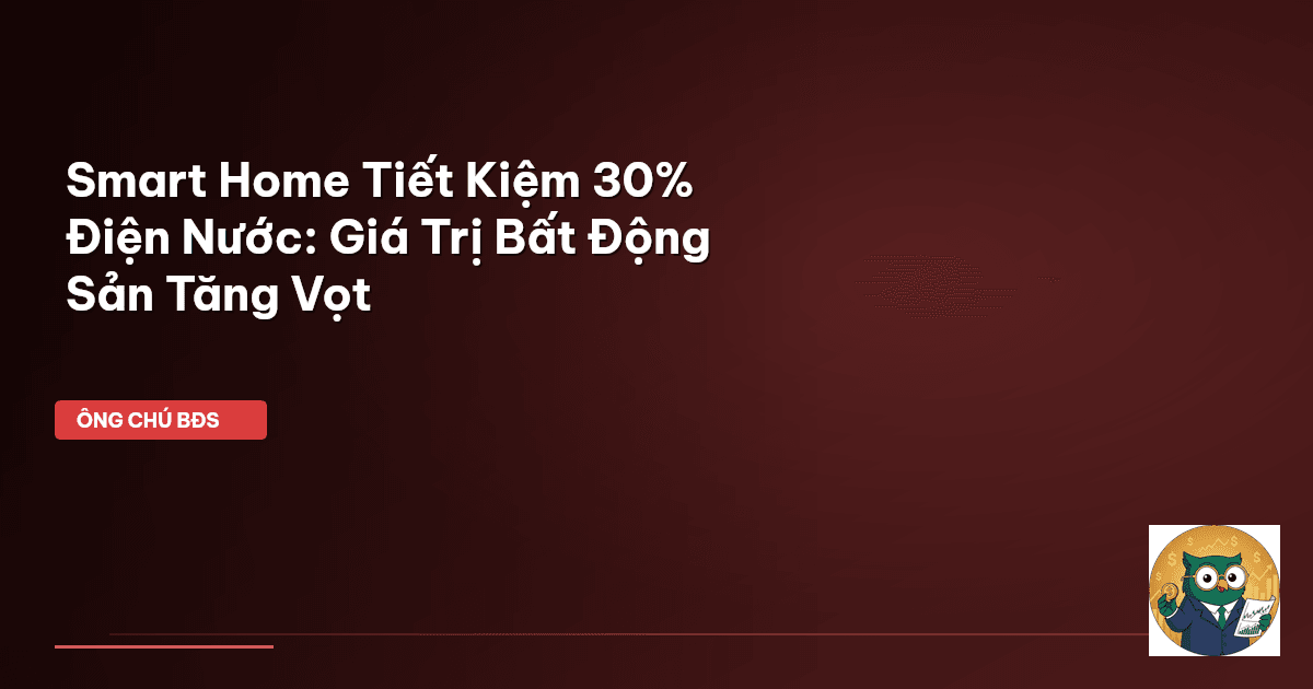 Smart Home Tiết Kiệm 30% Điện Nước: Giá Trị Bất Động Sản Tăng Vọt