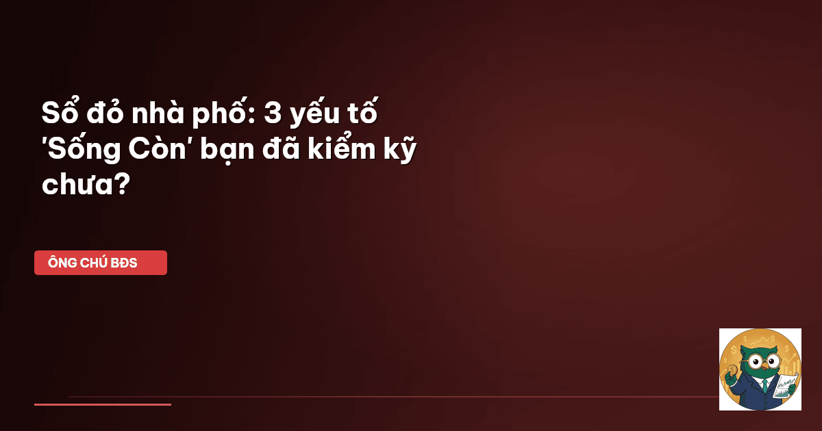 Sổ đỏ nhà phố: 3 yếu tố 'Sống Còn' bạn đã kiểm kỹ chưa?