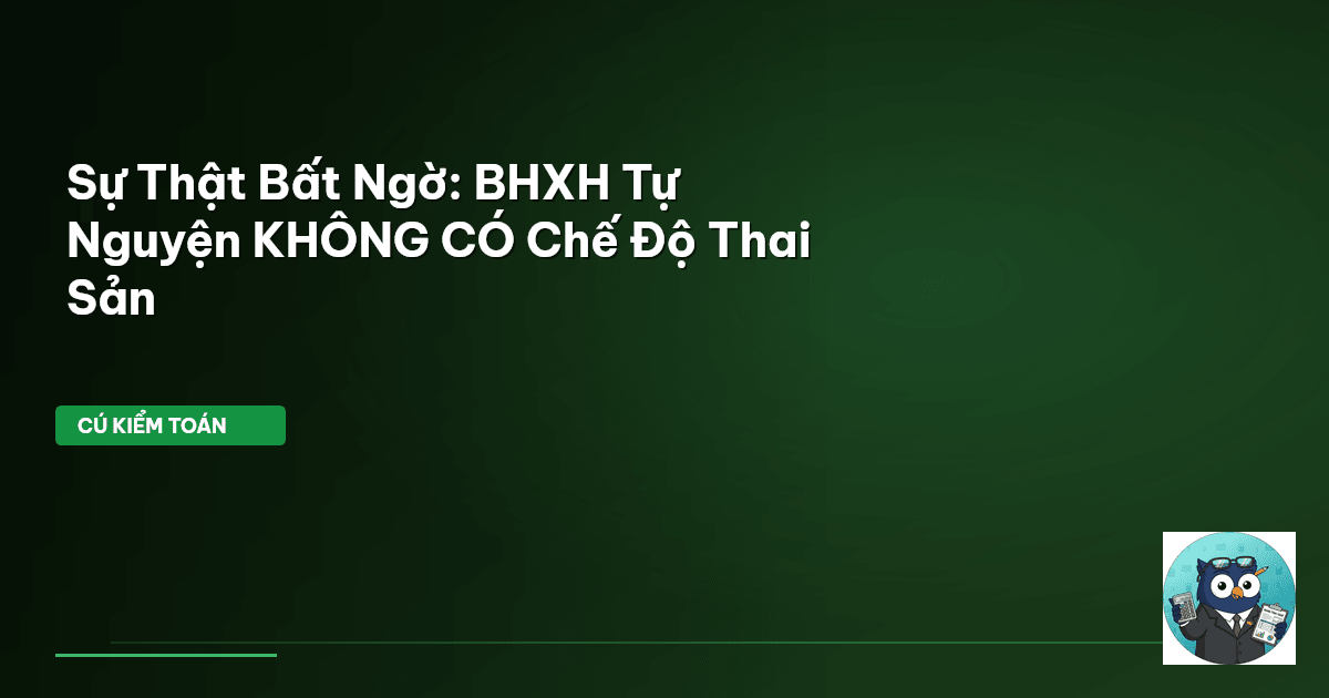Sự Thật Bất Ngờ: BHXH Tự Nguyện KHÔNG CÓ Chế Độ Thai Sản