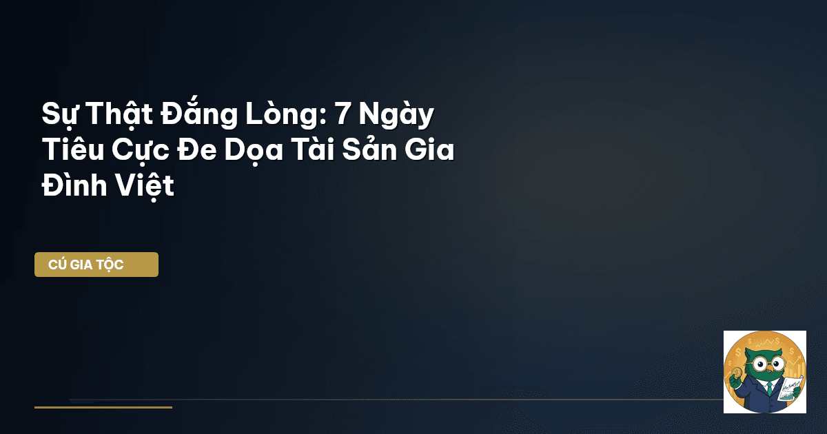 Sự Thật Đắng Lòng: 7 Ngày Tiêu Cực Đe Dọa Tài Sản Gia Đình Việt