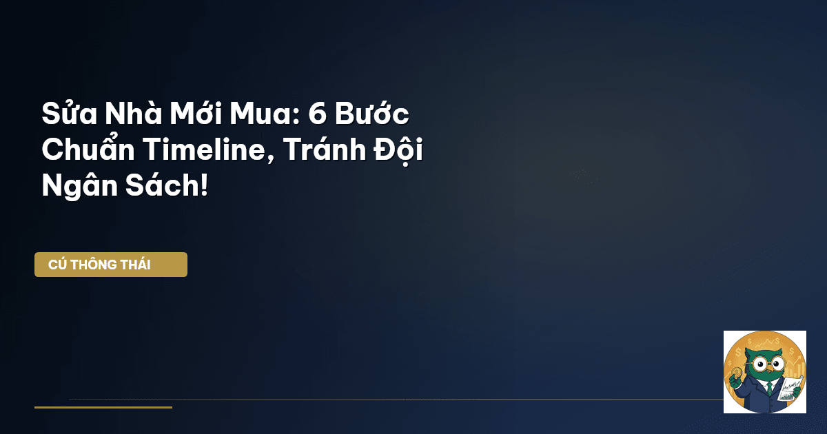 Sửa Nhà Mới Mua: 6 Bước Chuẩn Timeline, Tránh Đội Ngân Sách!