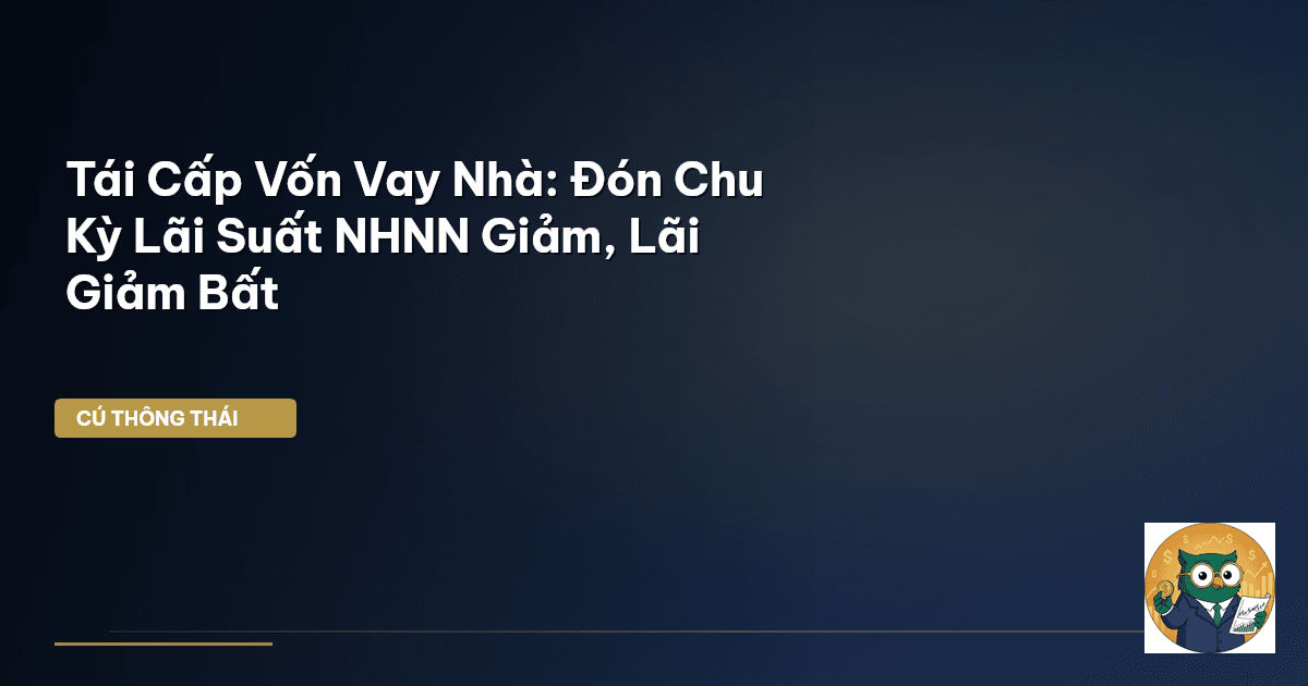 Tái Cấp Vốn Vay Nhà: Đón Chu Kỳ Lãi Suất NHNN Giảm, Lãi Giảm Bất