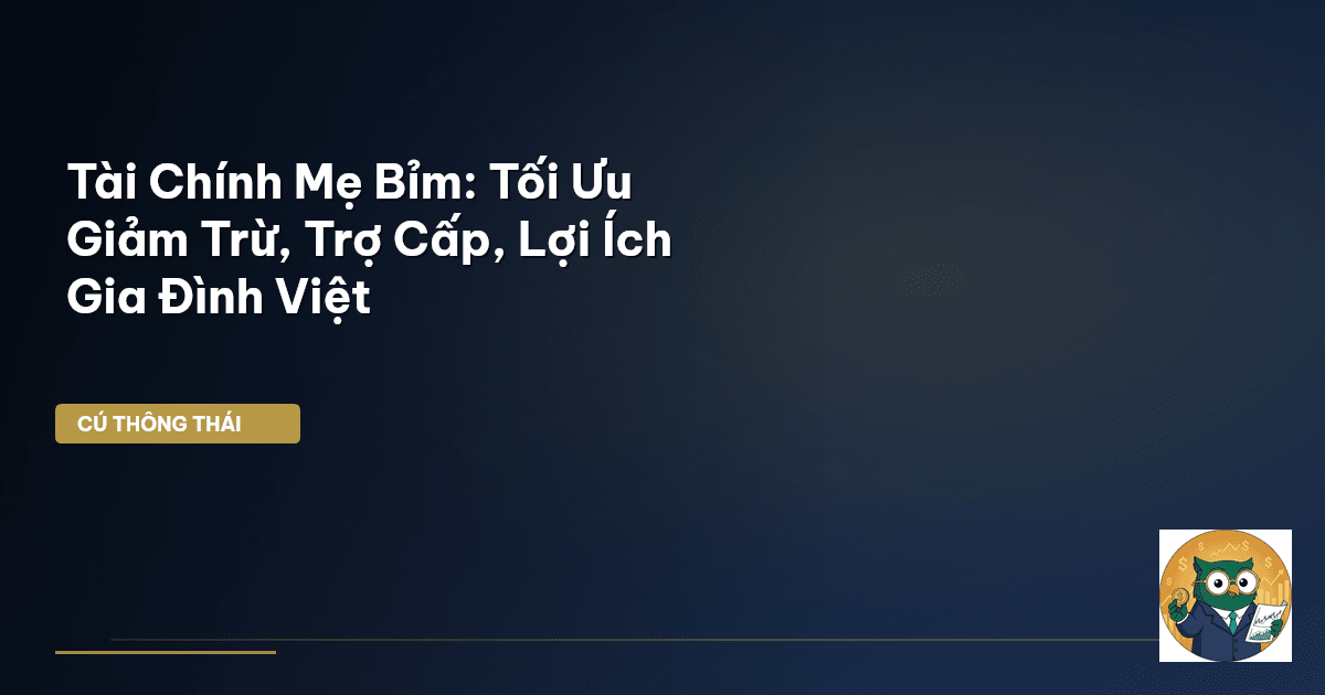 Tài Chính Mẹ Bỉm: Tối Ưu Giảm Trừ, Trợ Cấp, Lợi Ích Gia Đình Việt