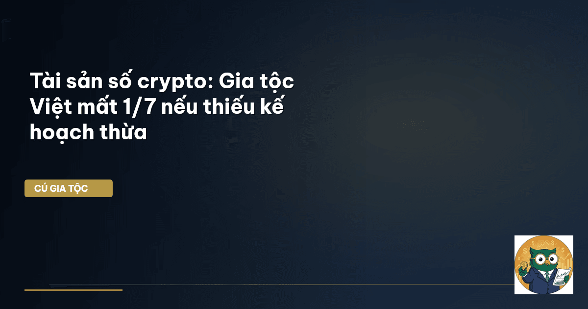 Tài sản số crypto: Gia tộc Việt mất 1/7 nếu thiếu kế hoạch thừa