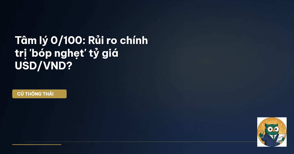 Tâm lý 0/100: Rủi ro chính trị 'bóp nghẹt' tỷ giá USD/VND?
