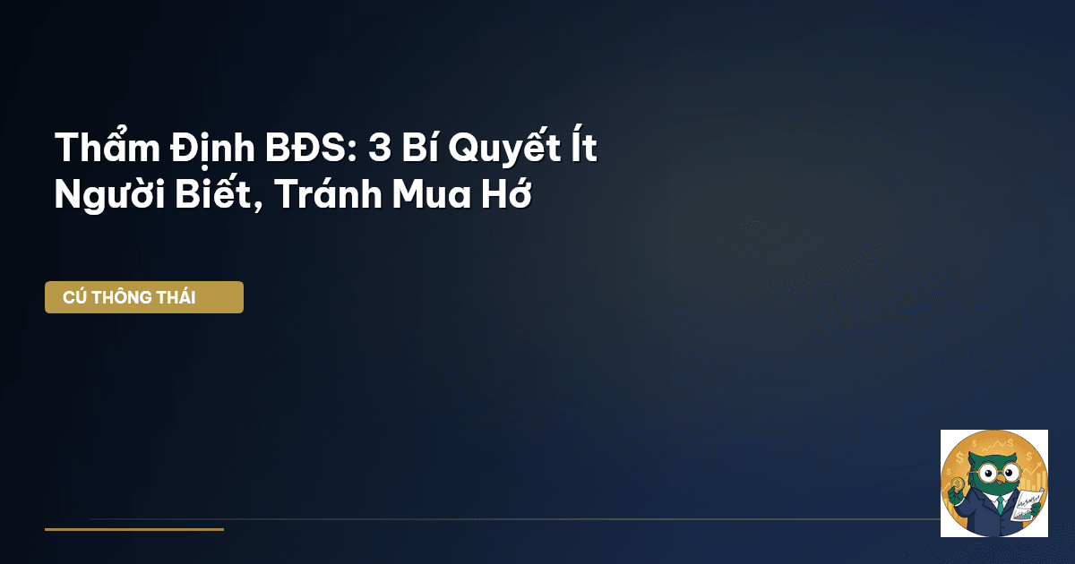 Thẩm Định BĐS: 3 Bí Quyết Ít Người Biết, Tránh Mua Hớ