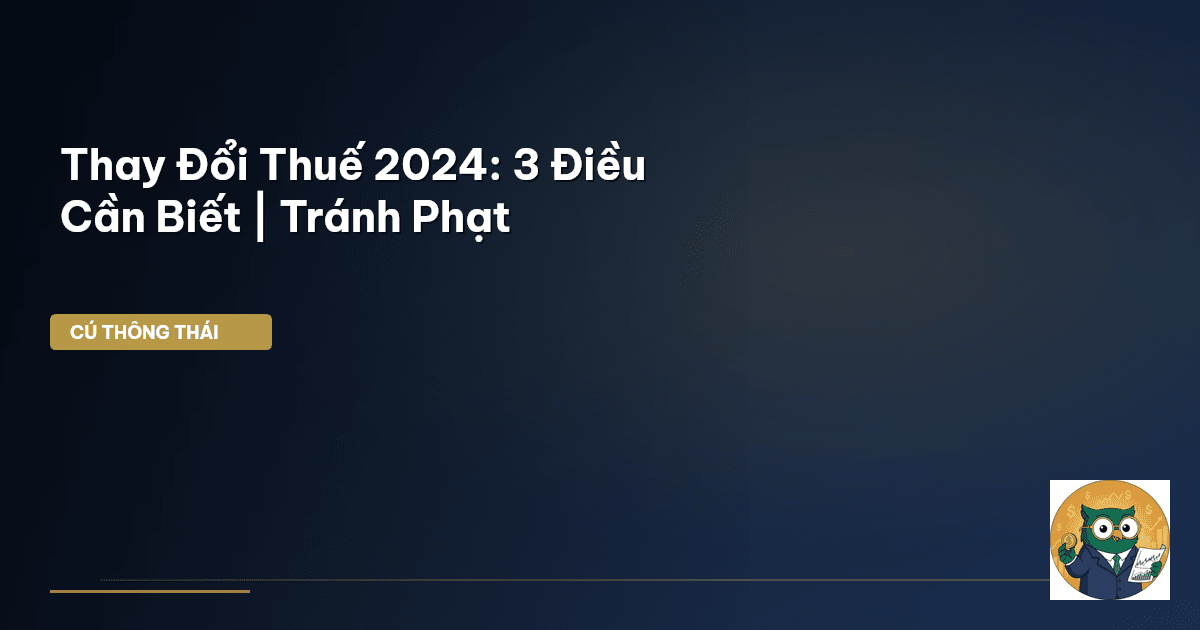 Thay Đổi Thuế 2024: 3 Điều Cần Biết | Tránh Phạt