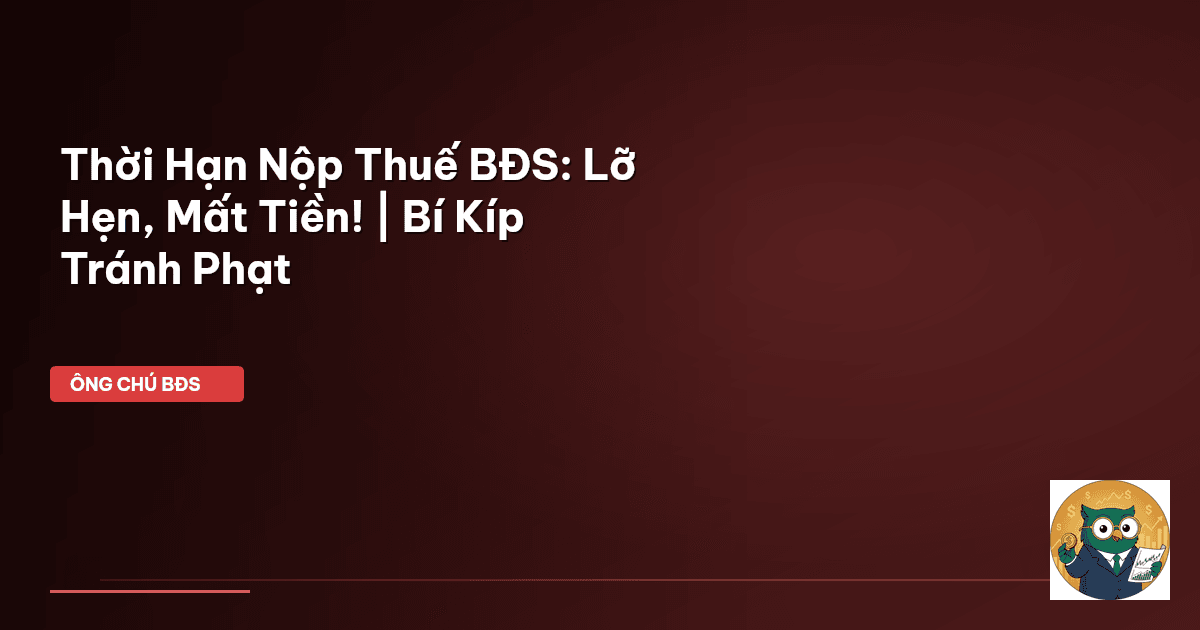 Thời Hạn Nộp Thuế BĐS: Lỡ Hẹn, Mất Tiền! | Bí Kíp Tránh Phạt