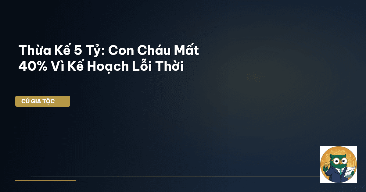 Thừa Kế 5 Tỷ: Con Cháu Mất 40% Vì Kế Hoạch Lỗi Thời