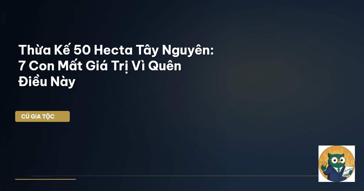 Thừa Kế 50 Hecta Tây Nguyên: 7 Con Mất Giá Trị Vì Quên Điều Này