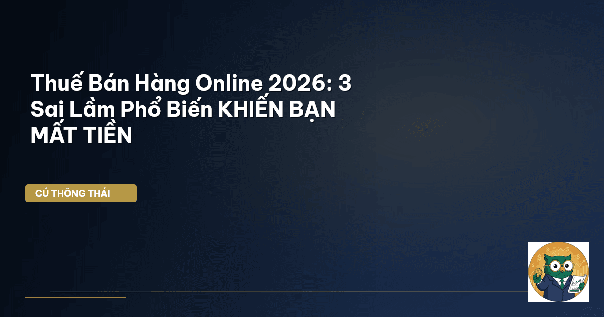 Thuế Bán Hàng Online 2026: 3 Sai Lầm Phổ Biến KHIẾN BẠN MẤT TIỀN