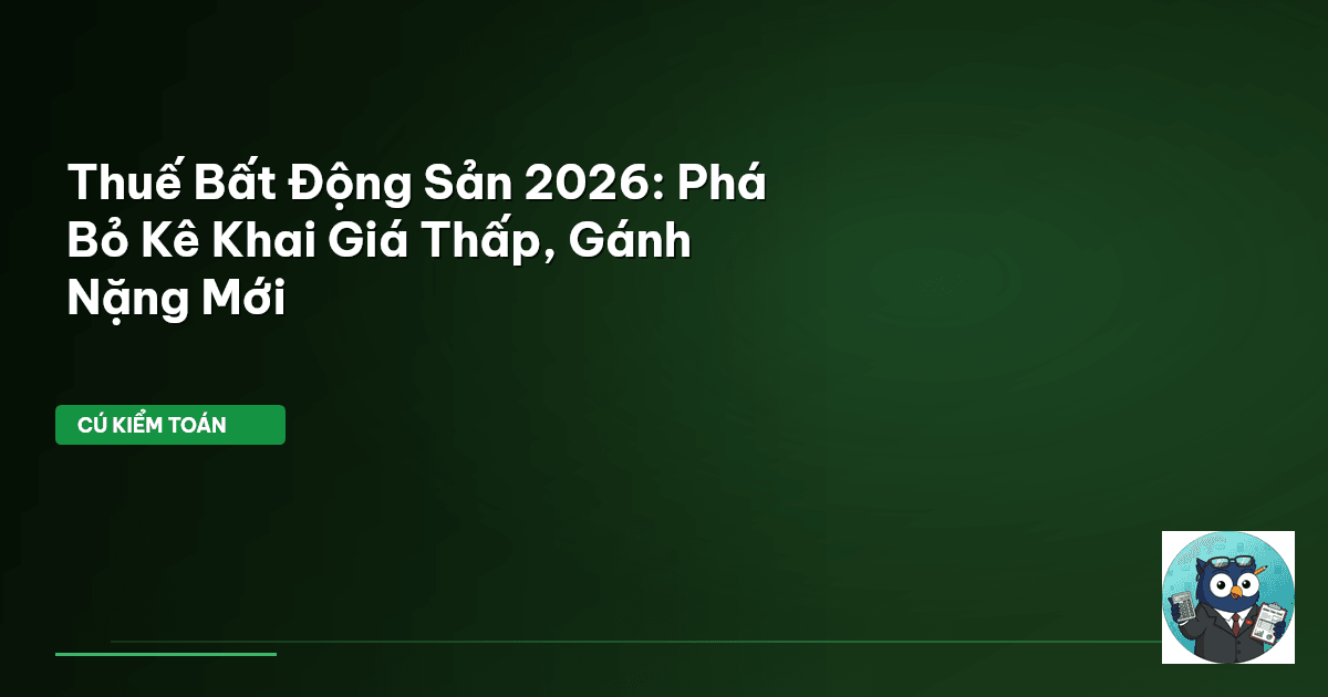 Thuế Bất Động Sản 2026: Phá Bỏ Kê Khai Giá Thấp, Gánh Nặng Mới
