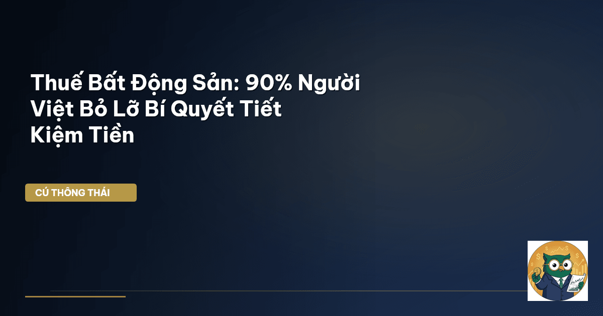 Thuế Bất Động Sản: 90% Người Việt Bỏ Lỡ Bí Quyết Tiết Kiệm Tiền