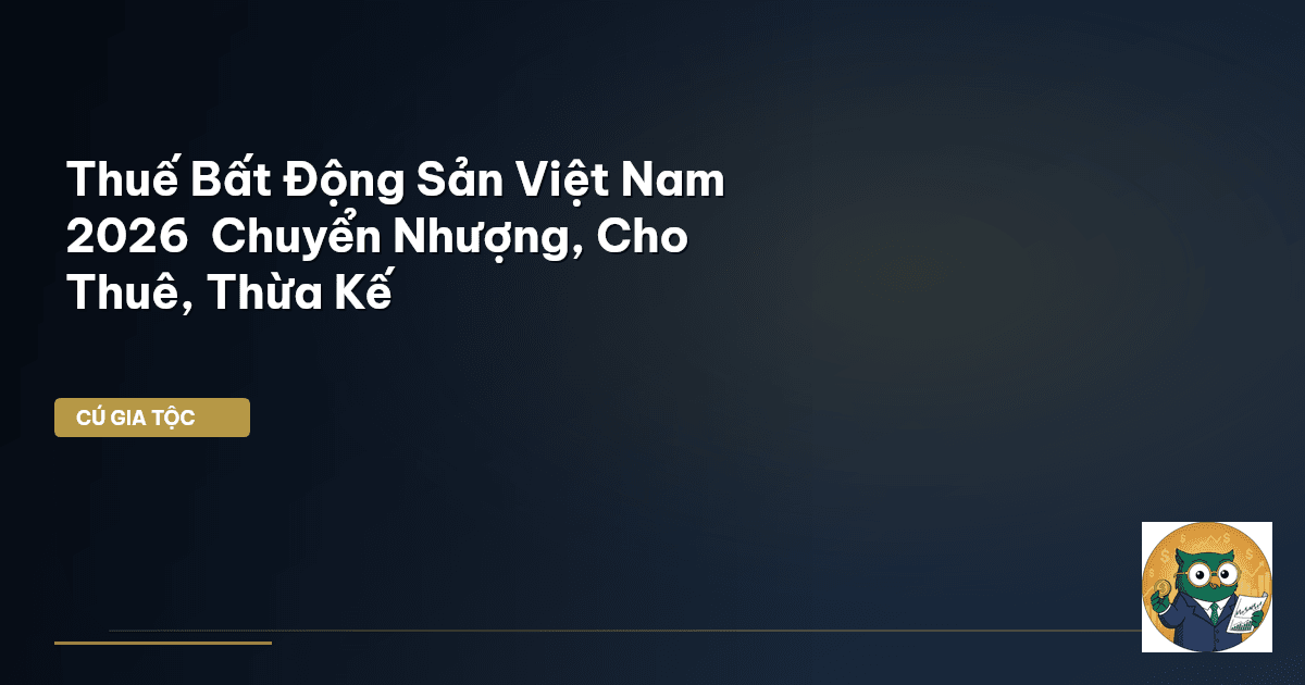 Thuế Bất Động Sản Việt Nam 2026 – Chuyển Nhượng, Cho Thuê, Thừa Kế