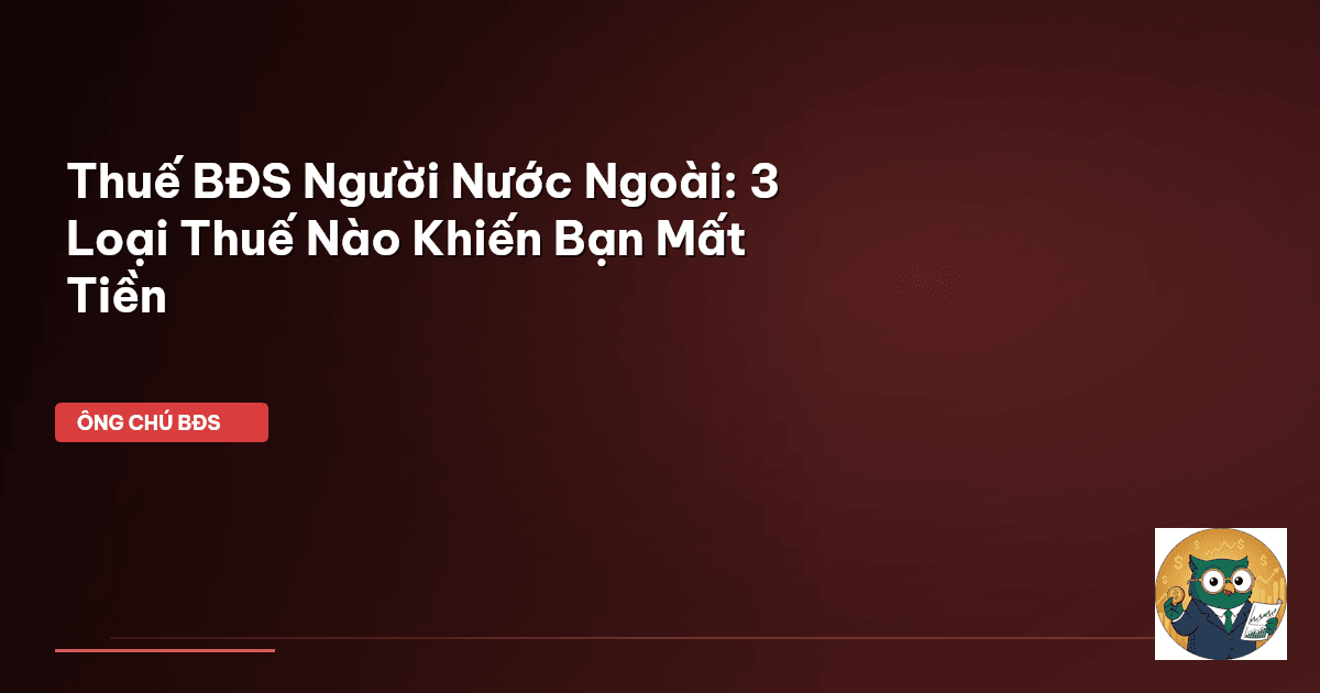 Thuế BĐS Người Nước Ngoài: 3 Loại Thuế Nào Khiến Bạn ‘Mất Tiền