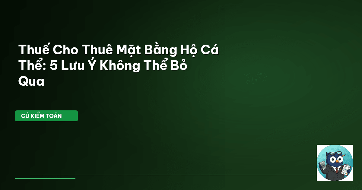 thuế cho thuê mặt bằng