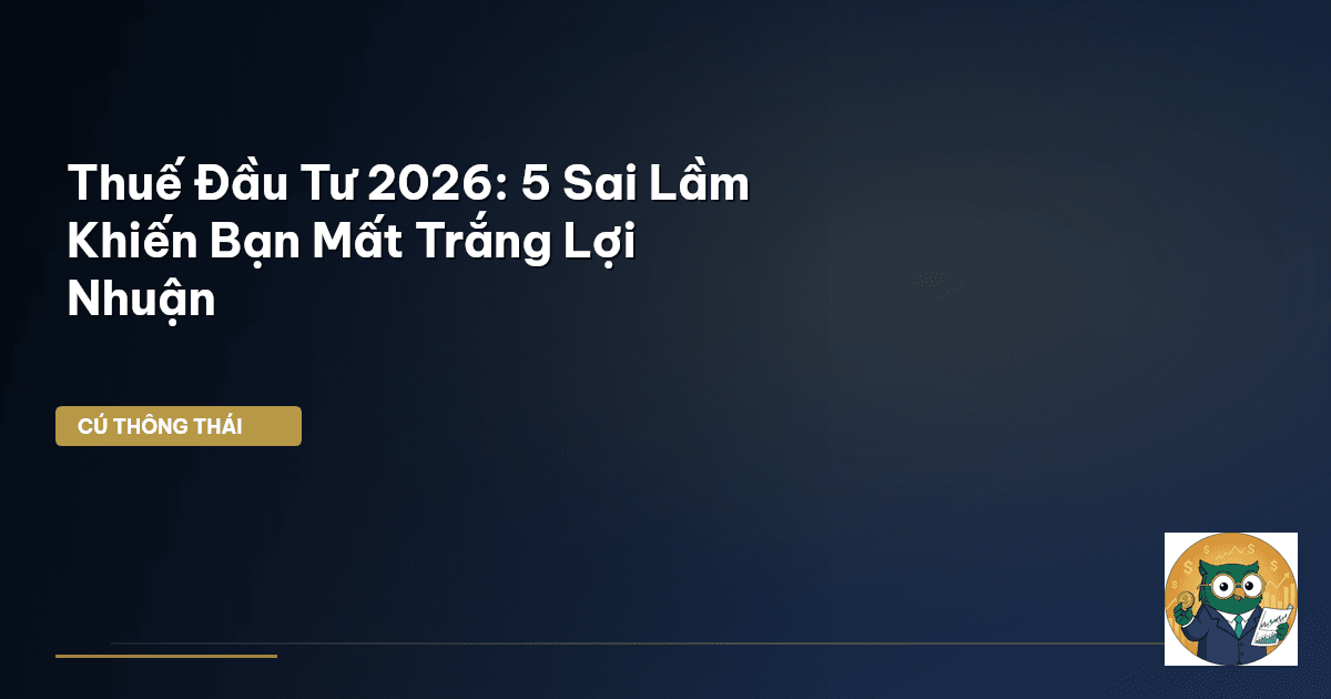 Thuế Đầu Tư 2026: 5 Sai Lầm Khiến Bạn Mất Trắng Lợi Nhuận