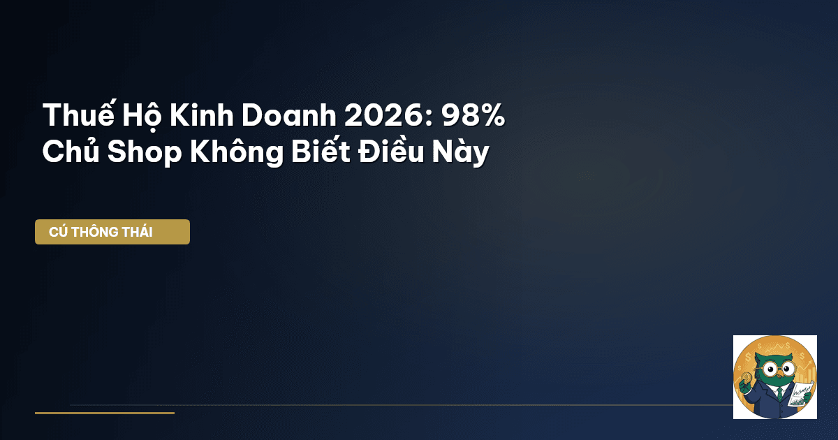 Thuế Hộ Kinh Doanh 2026: 98% Chủ Shop Không Biết Điều Này
