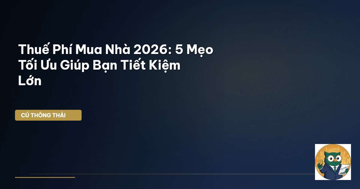 Thuế Phí Mua Nhà 2026: 5 Mẹo Tối Ưu Giúp Bạn Tiết Kiệm Lớn