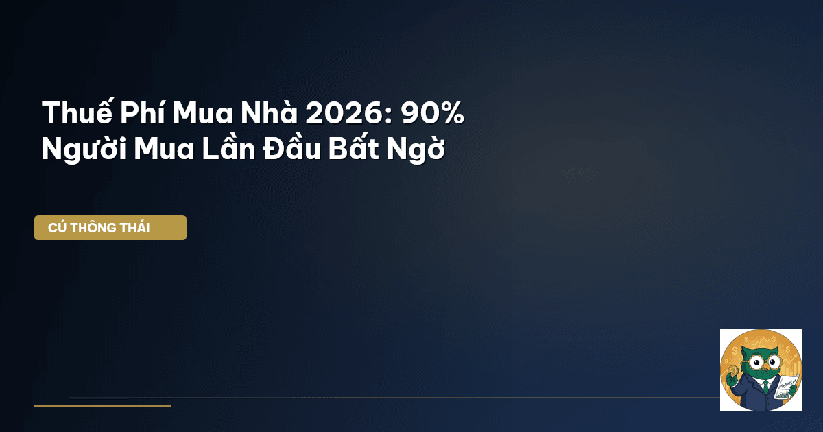 Thuế Phí Mua Nhà 2026: 90% Người Mua Lần Đầu Bất Ngờ