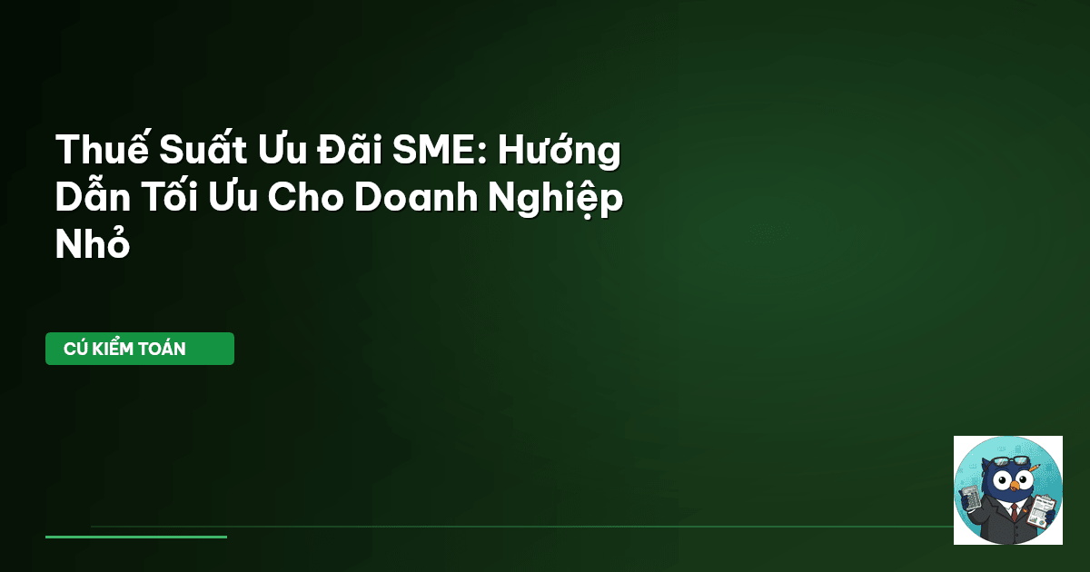 Thuế Suất Ưu Đãi SME: Hướng Dẫn Tối Ưu Cho Doanh Nghiệp Nhỏ