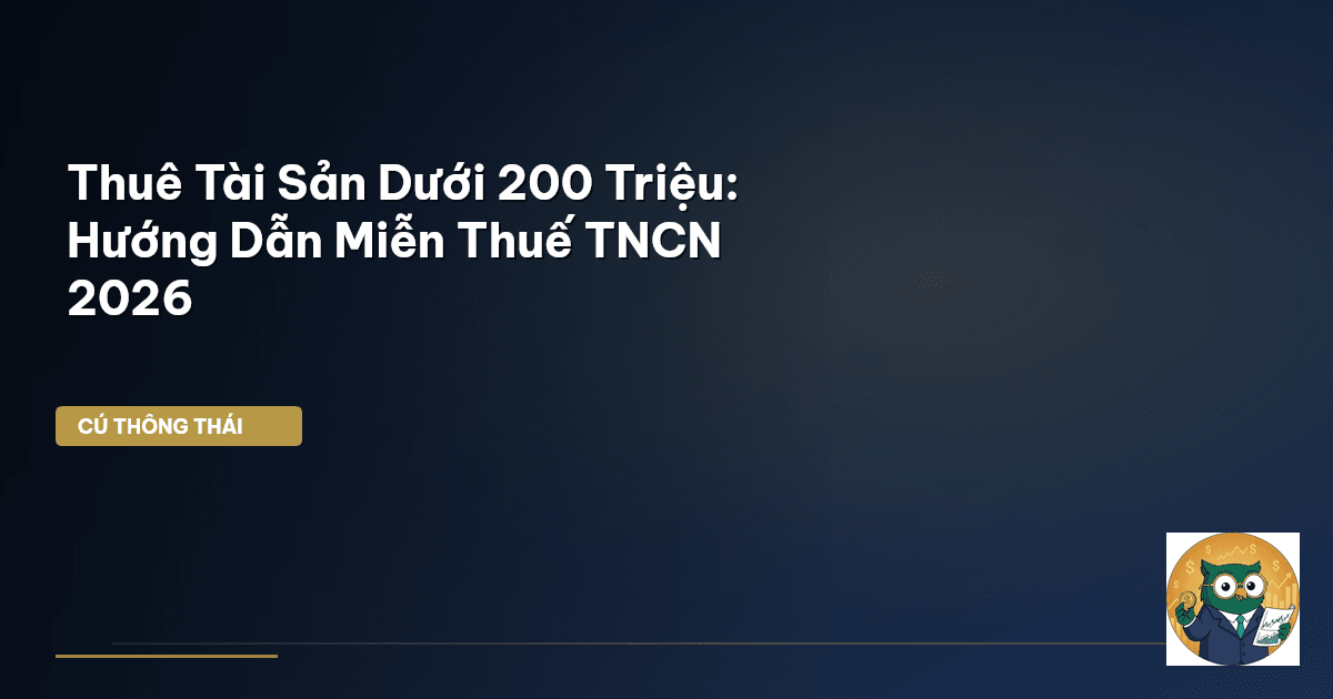 Thuê Tài Sản Dưới 200 Triệu: Hướng Dẫn Miễn Thuế TNCN 2026