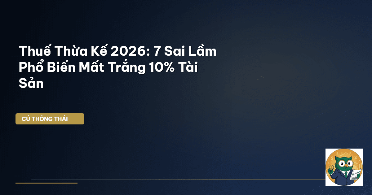 Thuế Thừa Kế 2026: 7 Sai Lầm Phổ Biến Mất Trắng 10% Tài Sản