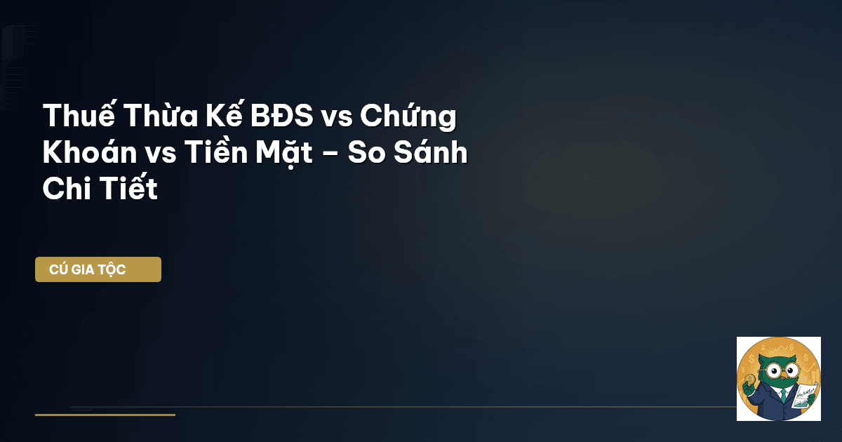 Thuế Thừa Kế BĐS vs Chứng Khoán vs Tiền Mặt – So Sánh Chi Tiết