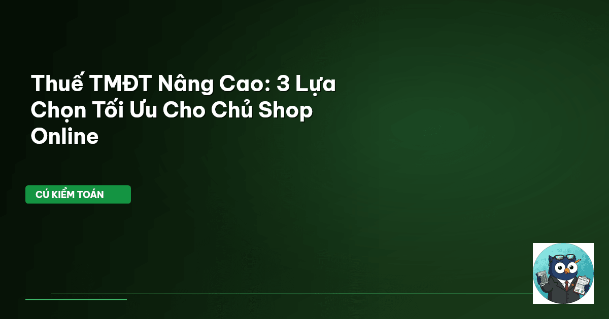 Thuế TMĐT Nâng Cao: 3 Lựa Chọn Tối Ưu Cho Chủ Shop Online