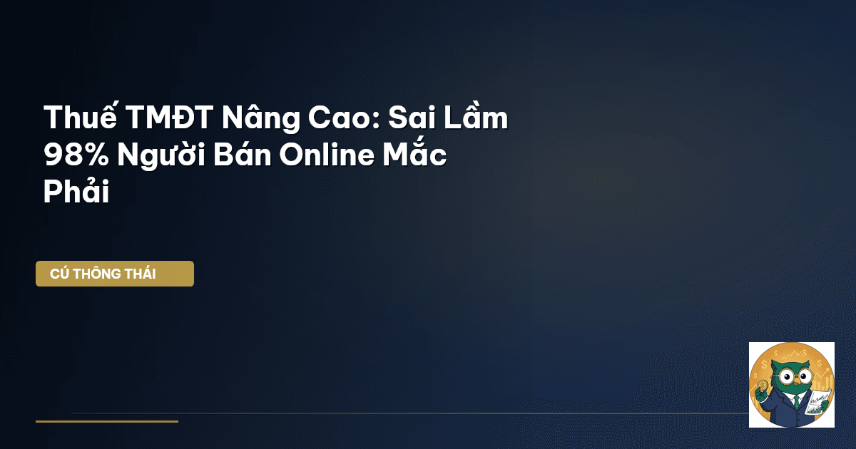 Thuế TMĐT Nâng Cao: Sai Lầm 98% Người Bán Online Mắc Phải