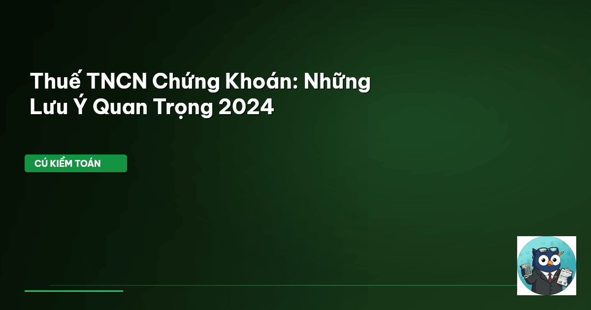 thuế tncn chứng khoán