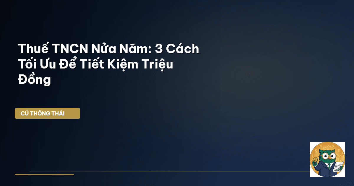 Thuế TNCN Nửa Năm: 3 Cách Tối Ưu Để Tiết Kiệm Triệu Đồng