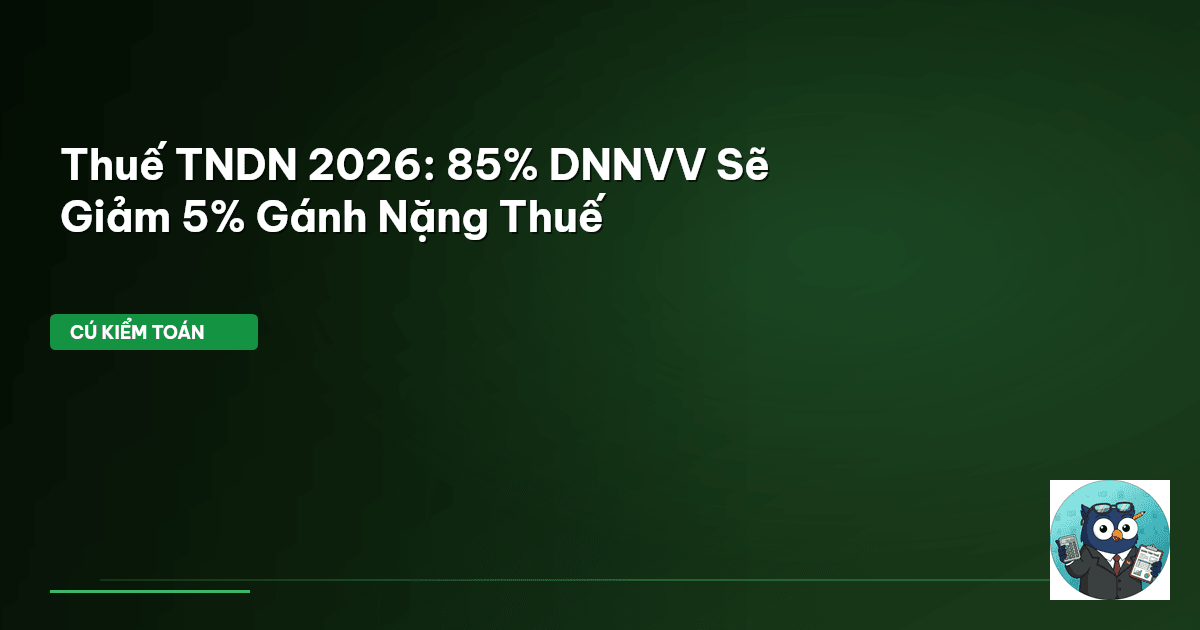 Thuế TNDN 2026: 85% DNNVV Sẽ Giảm 5% Gánh Nặng Thuế