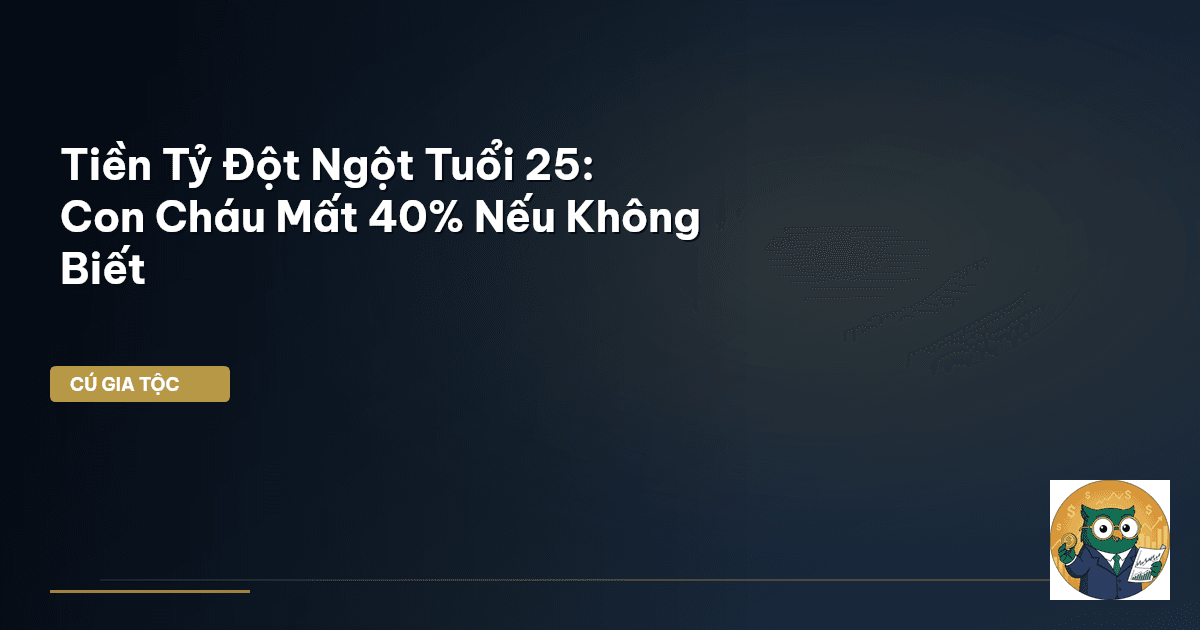 Tiền Tỷ Đột Ngột Tuổi 25: Con Cháu Mất 40% Nếu Không Biết