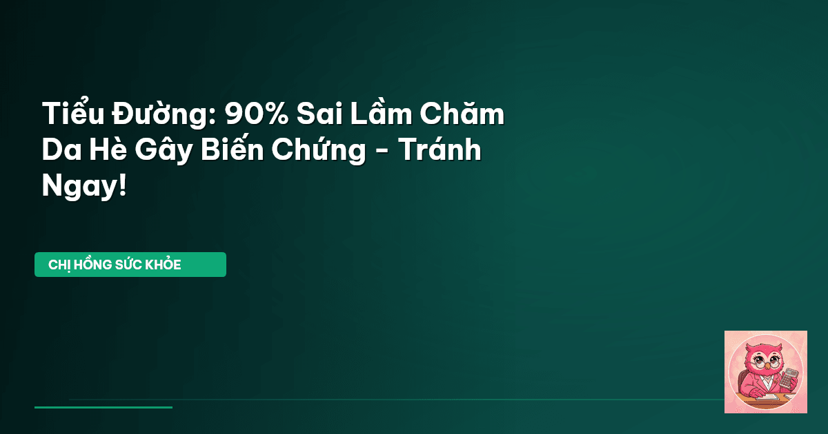 Tiểu Đường: 90% Sai Lầm Chăm Da Hè Gây Biến Chứng - Tránh Ngay!
