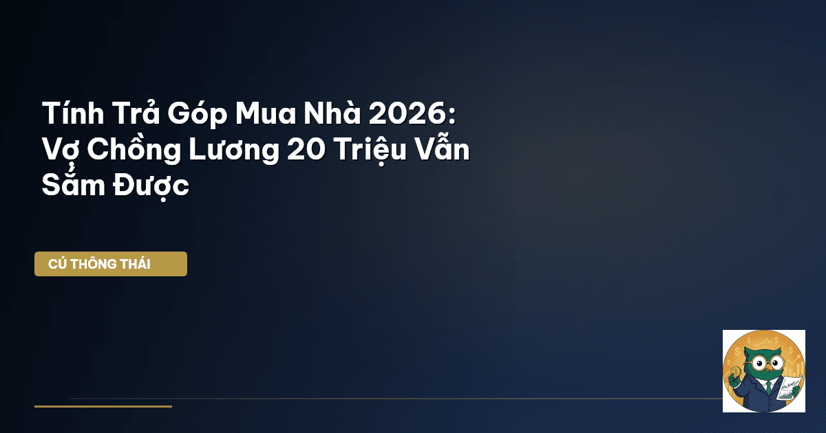 Tính Trả Góp Mua Nhà 2026: Vợ Chồng Lương 20 Triệu Vẫn Sắm Được