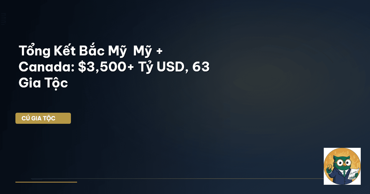 Tổng Kết Bắc Mỹ – Mỹ + Canada: $3,500+ Tỷ USD, 63 Gia Tộc