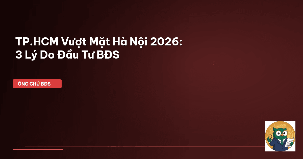 TP.HCM ‘Vượt Mặt’ Hà Nội 2026: 3 Lý Do Đầu Tư BĐS