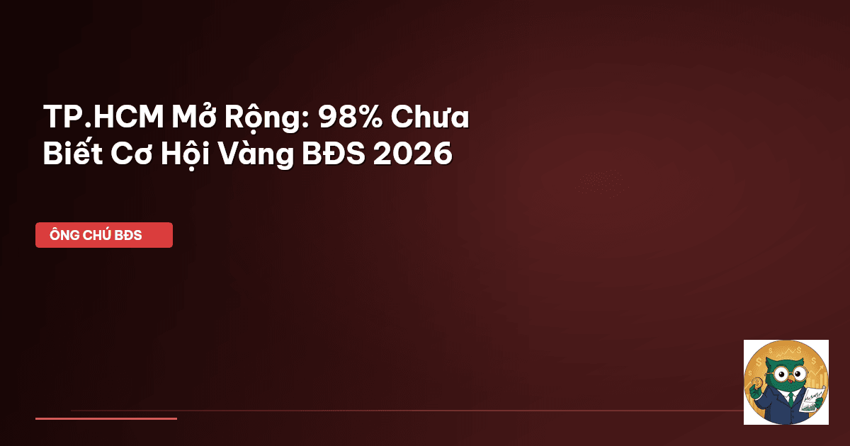 TP.HCM Mở Rộng: 98% Chưa Biết Cơ Hội Vàng BĐS 2026