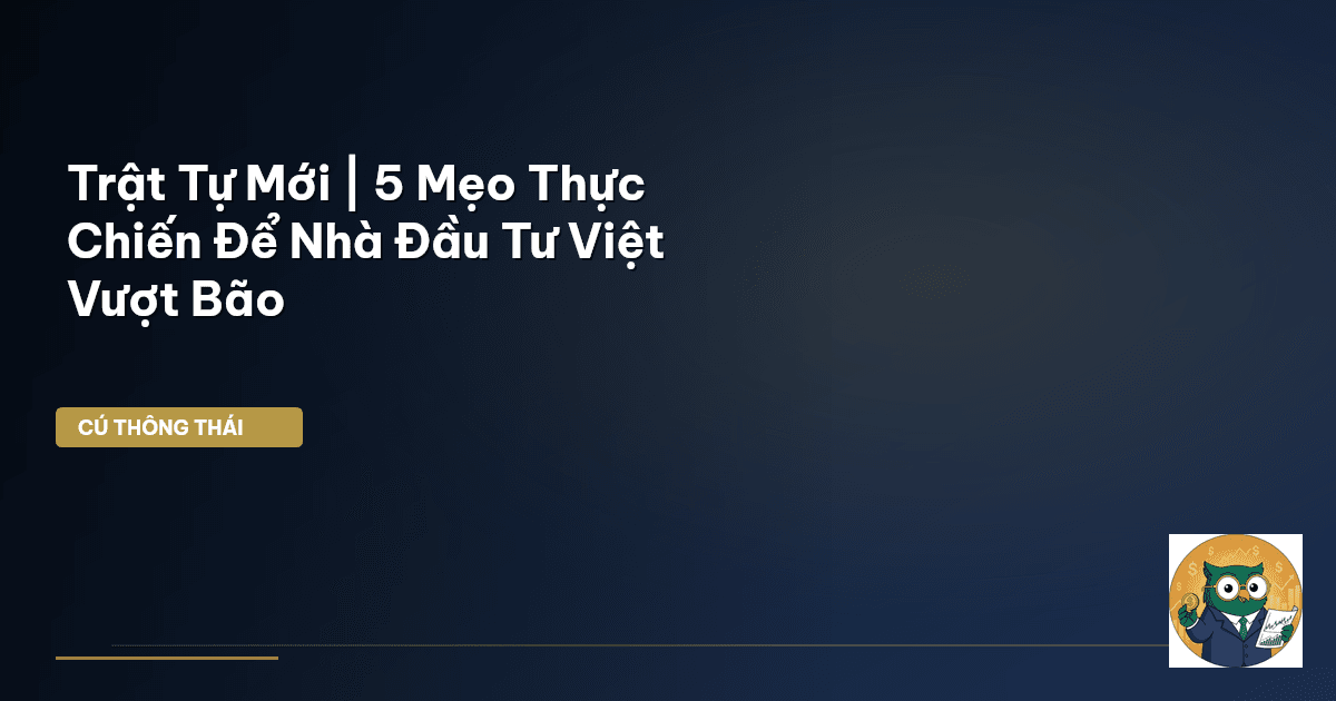 Trật Tự Mới | 5 Mẹo Thực Chiến Để Nhà Đầu Tư Việt Vượt Bão