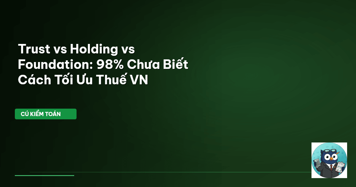 Trust vs Holding vs Foundation: 98% Chưa Biết Cách Tối Ưu Thuế VN