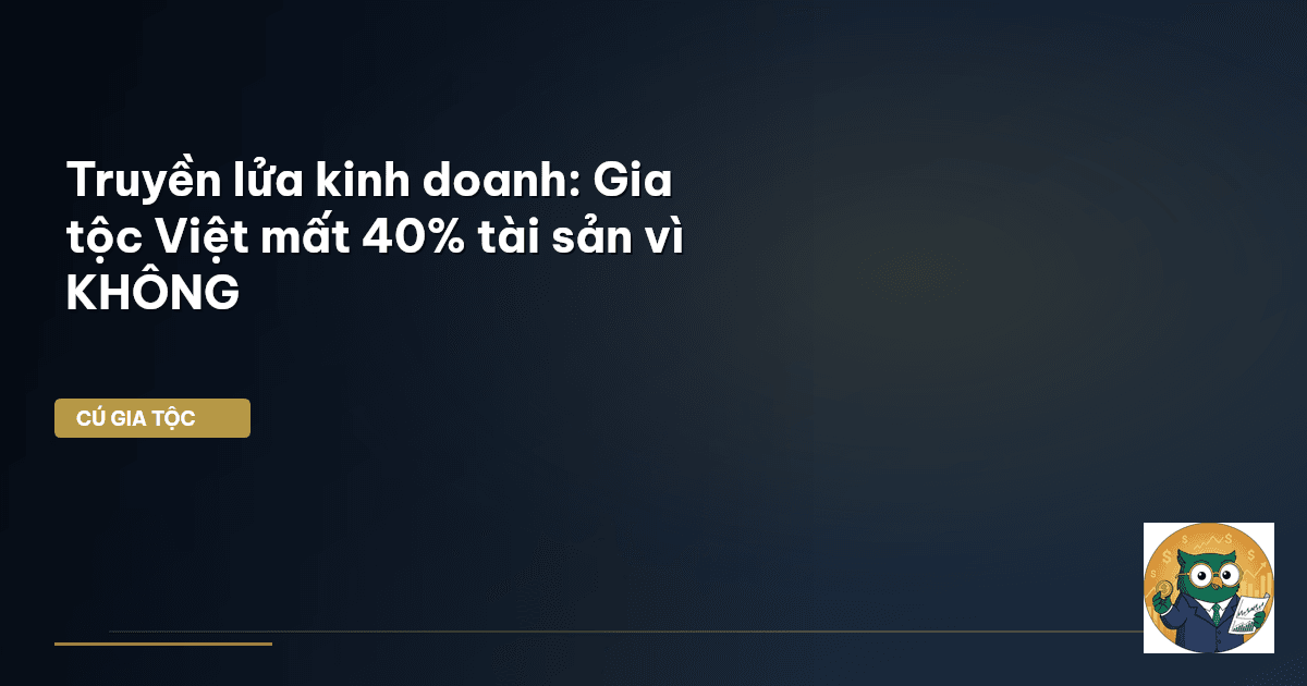Truyền lửa kinh doanh: Gia tộc Việt mất 40% tài sản vì KHÔNG