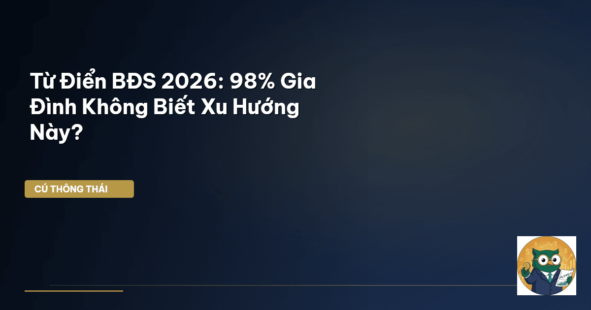Từ Điển BĐS 2026: 98% Gia Đình Không Biết Xu Hướng Này?
