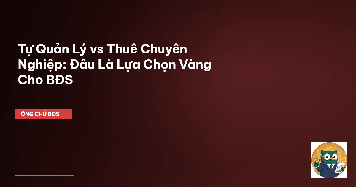 Tự Quản Lý vs Thuê Chuyên Nghiệp: Đâu Là Lựa Chọn Vàng Cho BĐS