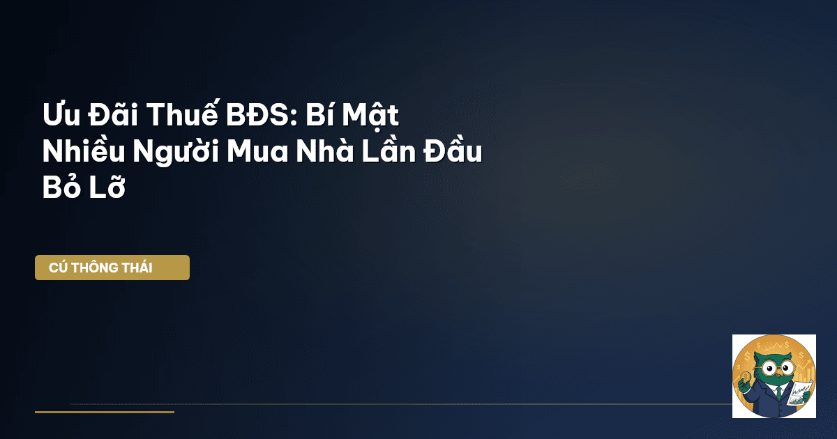 Ưu Đãi Thuế BĐS: Bí Mật Nhiều Người Mua Nhà Lần Đầu Bỏ Lỡ