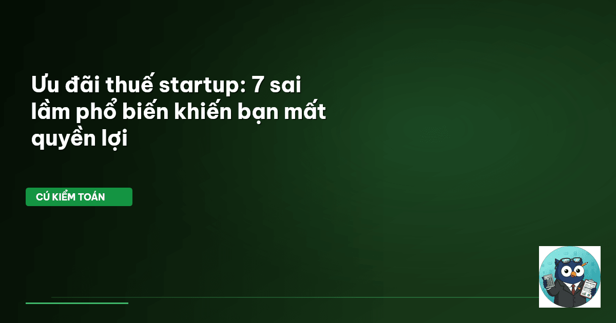 ưu đãi thuế startup