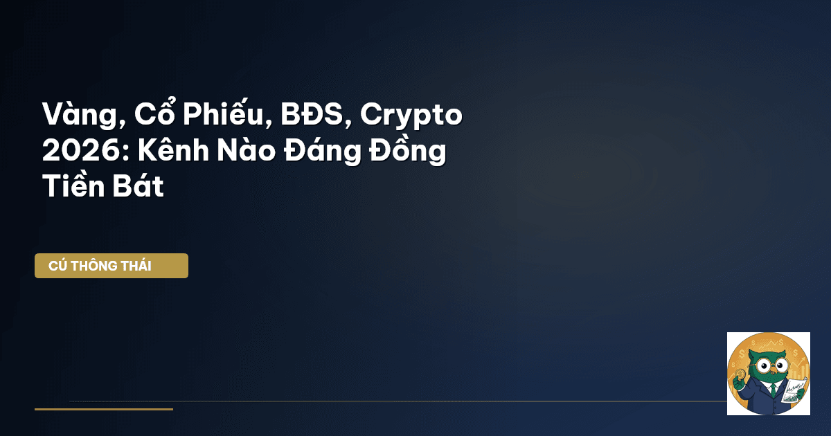 Vàng, Cổ Phiếu, BĐS, Crypto 2026: Kênh Nào Đáng Đồng Tiền Bát