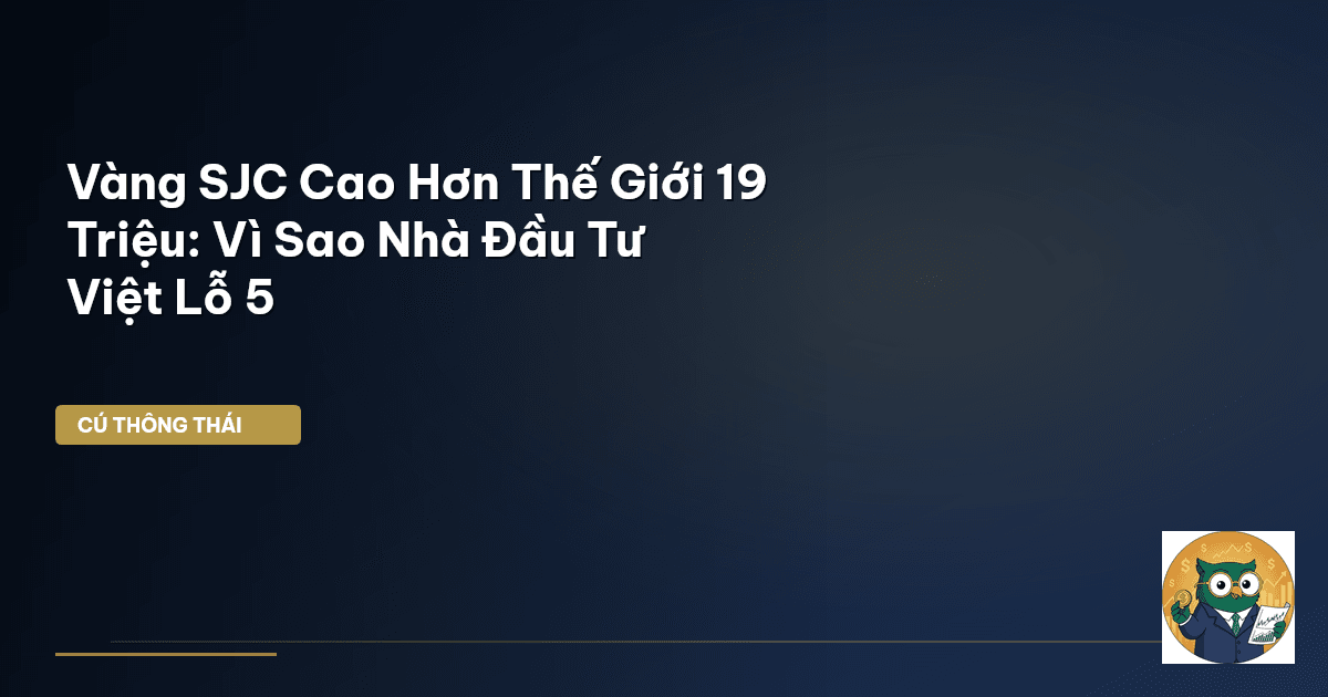 Vàng SJC Cao Hơn Thế Giới 19 Triệu: Vì Sao Nhà Đầu Tư Việt Lỗ 5