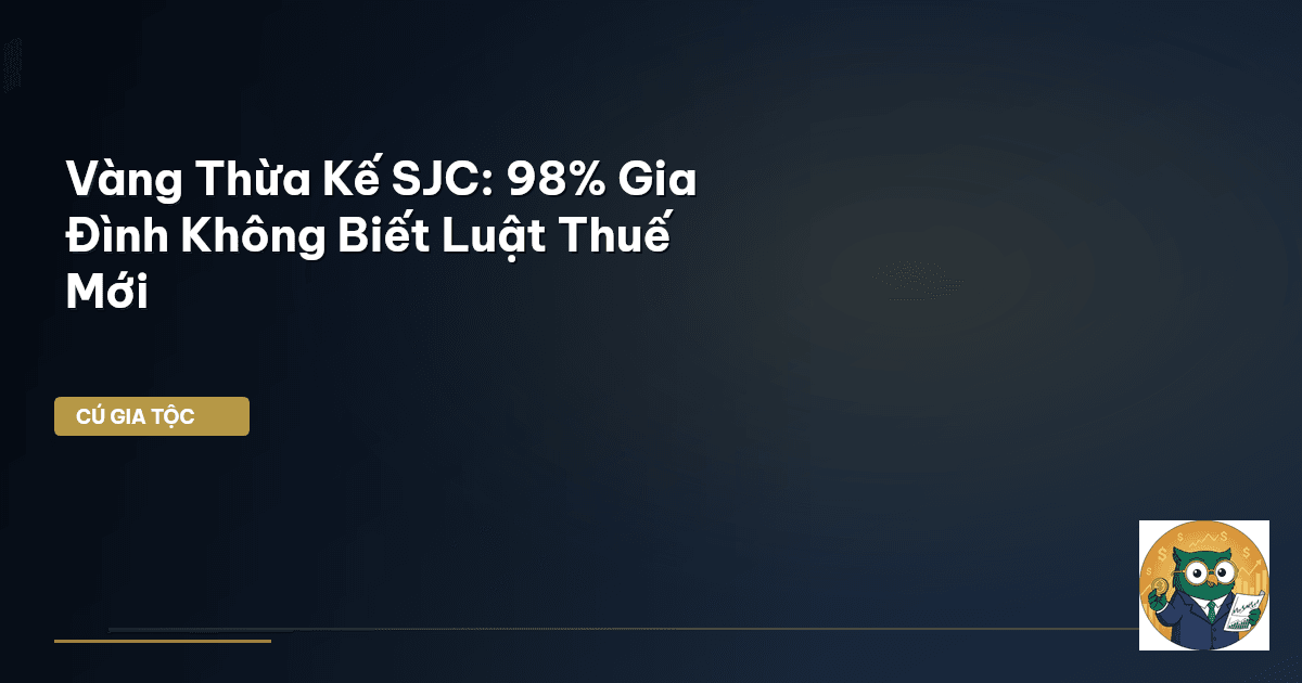 Vàng Thừa Kế SJC: 98% Gia Đình Không Biết Luật Thuế Mới